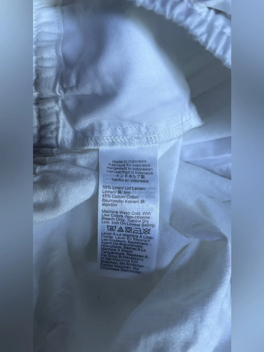 J.Crew White Linen Cotton Pull-On Wide Leg Pants 8P NWT